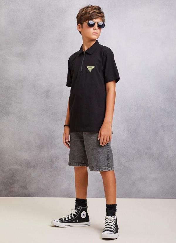 Youccie - Bermuda Jeans Black Preto 3