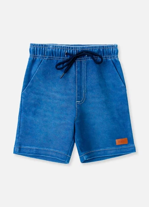 Bimbi - Bermuda Jeans com Cadarço Azul - BIMBI