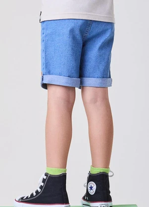 Bimbi - Bermuda Jeans com Cadarço Azul - BIMBI