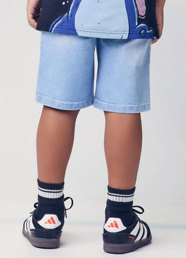 Youccie - Bermuda Jeans com Cadarço Azul 2