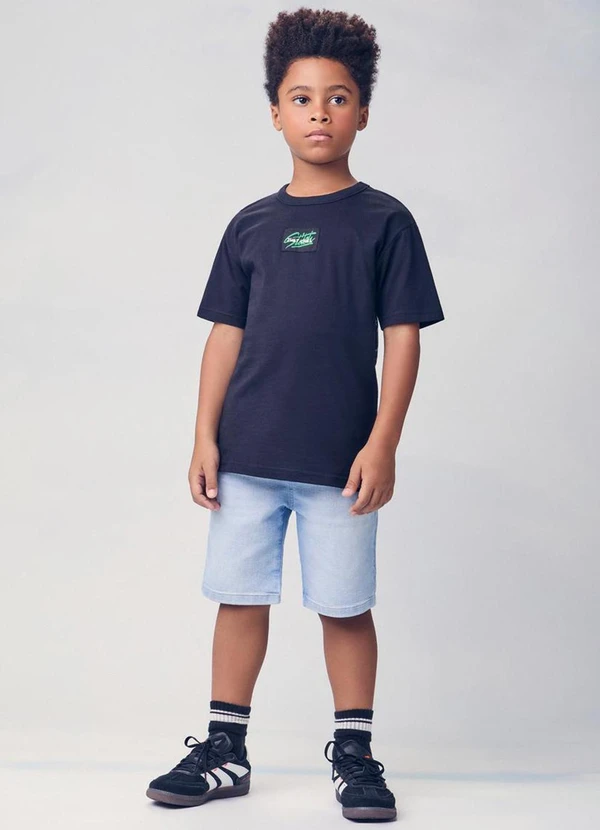 Youccie - Bermuda Jeans com Cadarço Azul 3