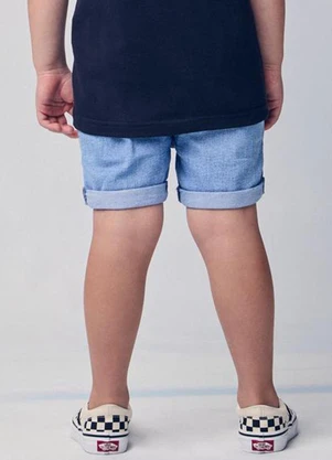 Youccie - Bermuda Jeans com Cadarço Azul - YOUCCIE