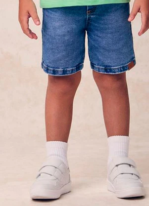 Youccie - Bermuda Jeans com Cadarço Azul - YOUCCIE