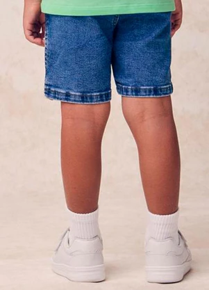 Youccie - Bermuda Jeans com Cadarço Azul - YOUCCIE