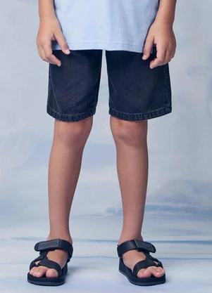 Youccie - Bermuda Jeans com Cadarço Preto - YOUCCIE