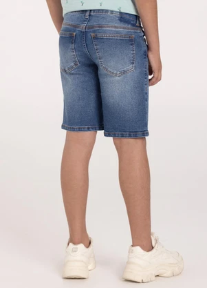 Alakazoo - Bermuda Jeans com Elastano e Bolsos Azul - ALAKAZOO