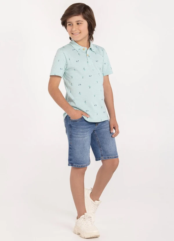 Alakazoo - Bermuda Jeans com Elastano e Bolsos Azul 3