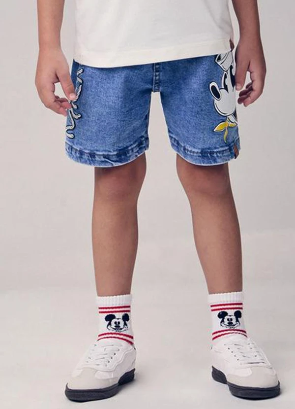 Youccie - Bermuda Jeans do Mickey Mouse Azul
