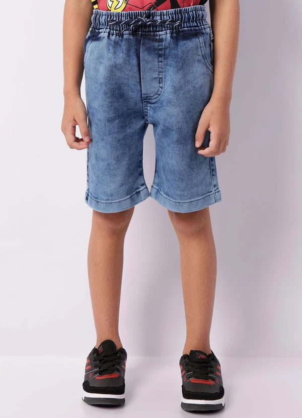 Torra - Bermuda Jeans Infantil com Bolso Cordão Azul