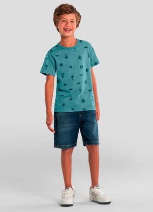 Brandili - Bermuda Jeans Infantil Menino Azul - BRANDILI