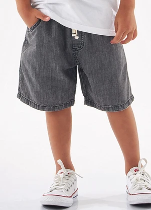 Up Baby - Bermuda Jeans Infantil para Menino Preto - UP BABY