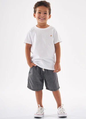 Up Baby - Bermuda Jeans Infantil para Menino Preto - UP BABY