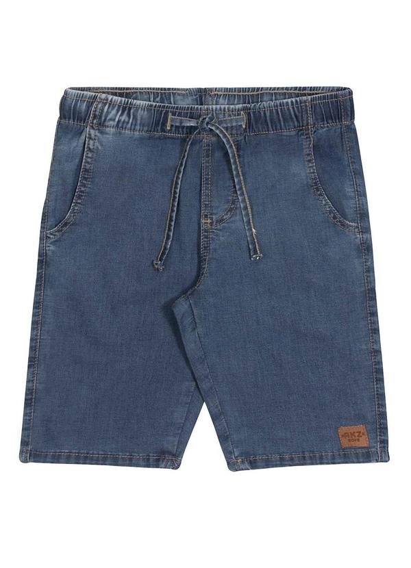Alakazoo - Bermuda Jeans Jogging com Bolso CadarçoAzul 3