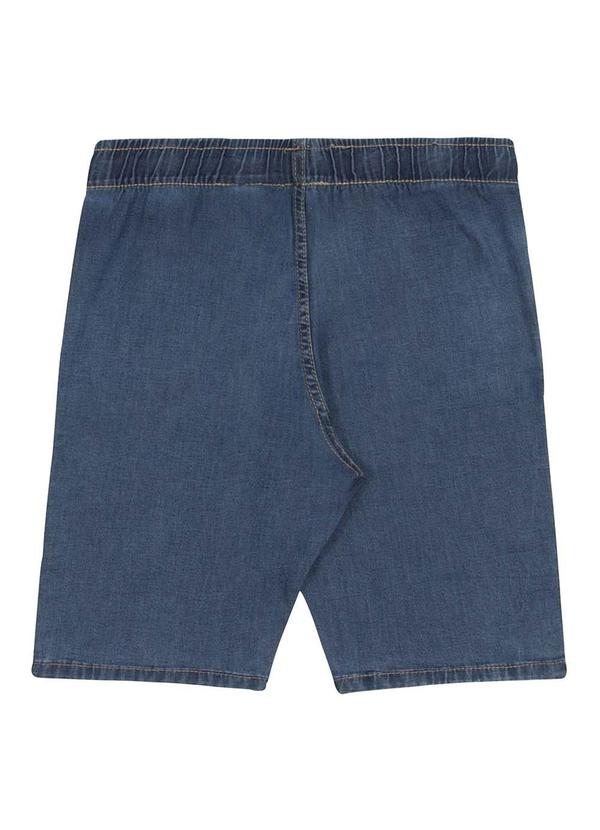 Alakazoo - Bermuda Jeans Jogging com Bolso CadarçoAzul 4