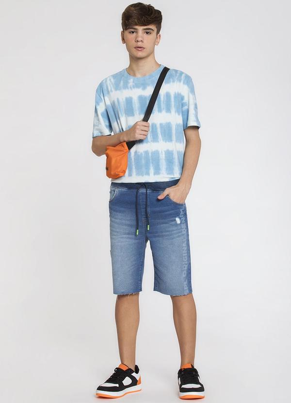 Sun Place - Bermuda Jeans Juvenil Masculina Jogger Azul 3