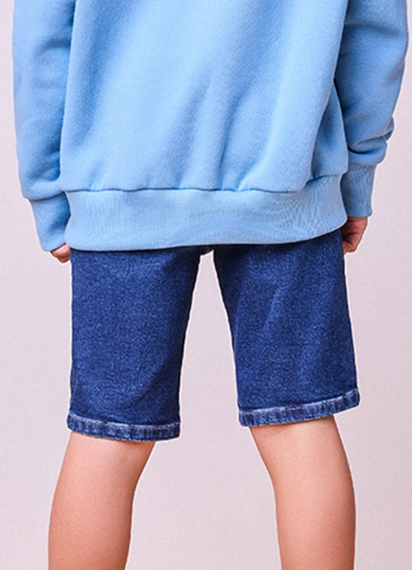 Youccie - Bermuda Jeans Lavada Azul Escuro Azul 2