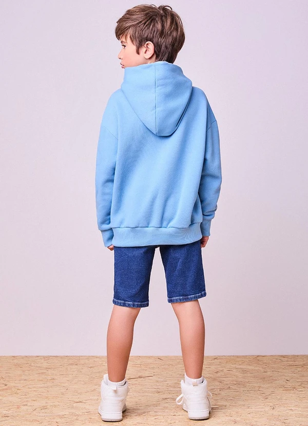 Youccie - Bermuda Jeans Lavada Azul Escuro Azul 4