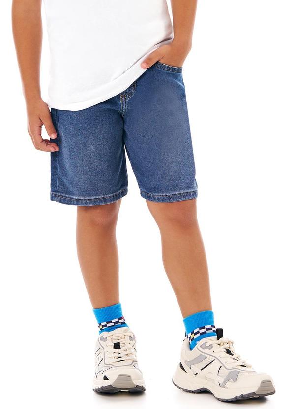 Malwee Kids - Bermuda Jeans Menino Azul Escuro