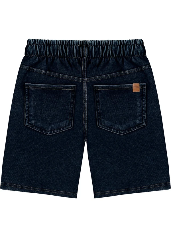 Malwee Kids - Bermuda Jeans Moletom Azul Escuro 3