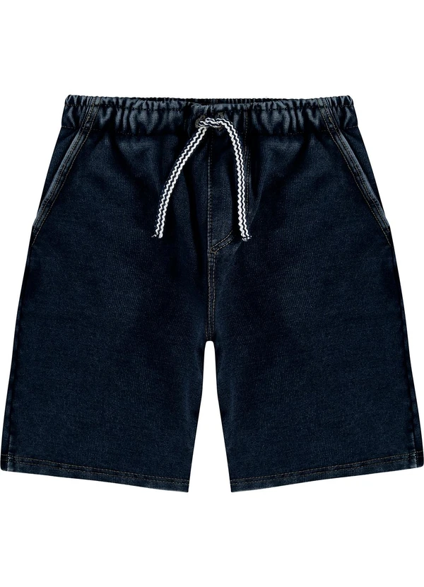 Malwee Kids - Bermuda Jeans Moletom Azul Escuro 4
