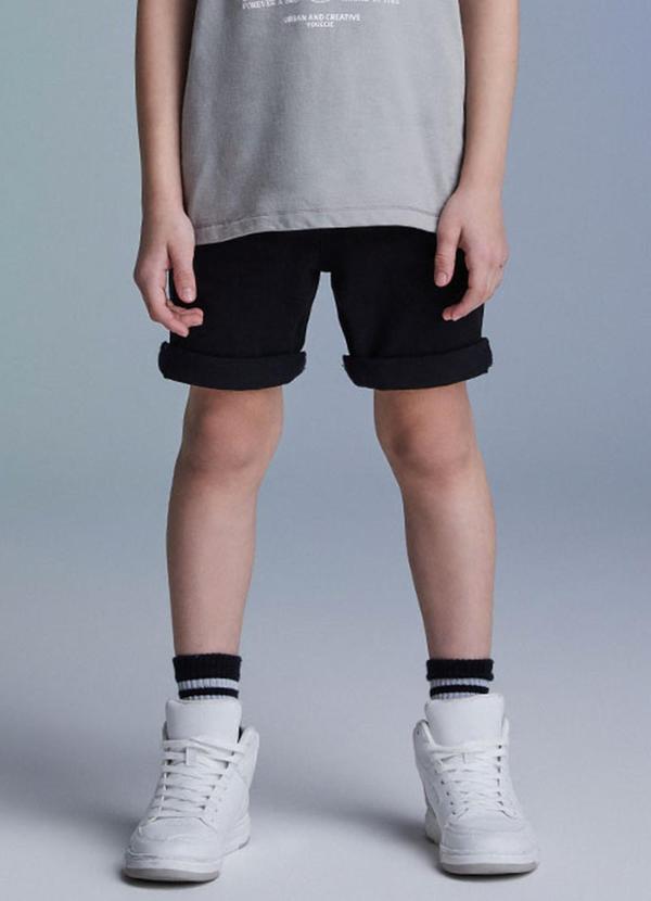 Youccie - Bermuda Jeans Preta Preto