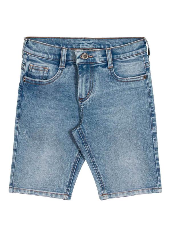 Alakazoo - Bermuda Jeans Reta Menino Cintura Ajustável Azul 3