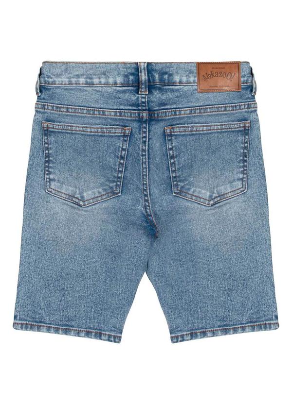Alakazoo - Bermuda Jeans Reta Menino Cintura Ajustável Azul 4