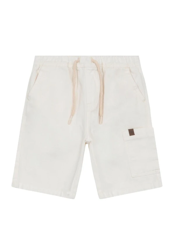 Brandili - Bermuda Jeans Teen Menino Bege