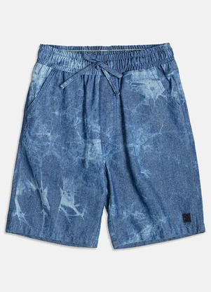 Youccie - Bermuda Jeans Tie Dye Azul - YOUCCIE