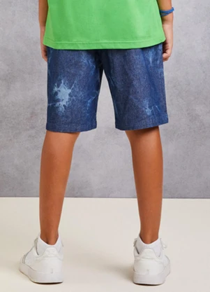 Youccie - Bermuda Jeans Tie Dye Azul - YOUCCIE
