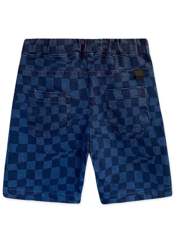 Tigor T Tigre - Bermuda Jeans Xadrez Menino Azul 2