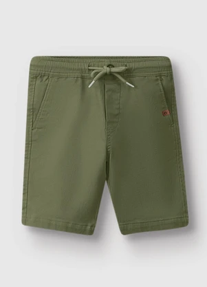 Carinhoso - Bermuda Jogger em Sarja Verde Musgo - CARINHOSO