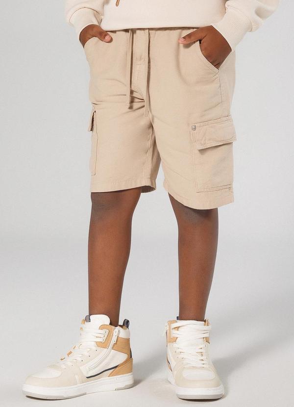 Sun Place - Bermuda Jogger Sarja Infantil Menino Bege