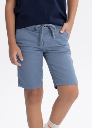 Alakazoo - Bermuda Jogging em Sarja com Elastano Azul - ALAKAZOO