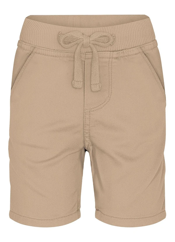 Alakazoo - Bermuda Jogging em Sarja com Elastano Bege