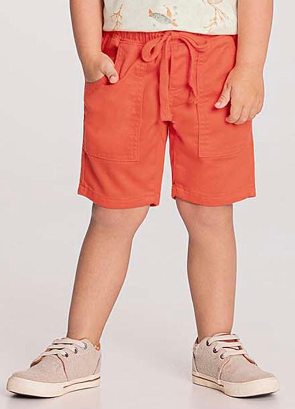 Alakazoo - Bermuda Jogging Infantil Sarja Elastano Laranja