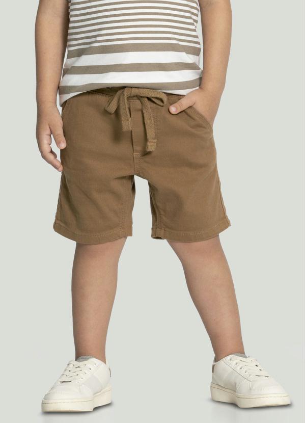 Alakazoo - Bermuda Jogging Sarja com Elastano Marrom