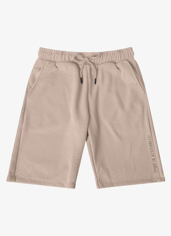 Minty - Bermuda Juvenil em Malhão Masculina Marrom