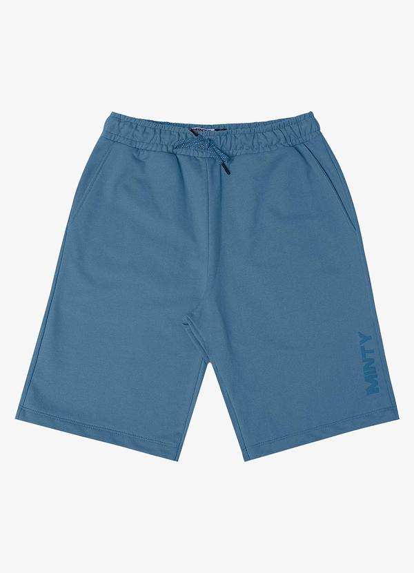 Minty - Bermuda Juvenil em Moletom Masculina Azul