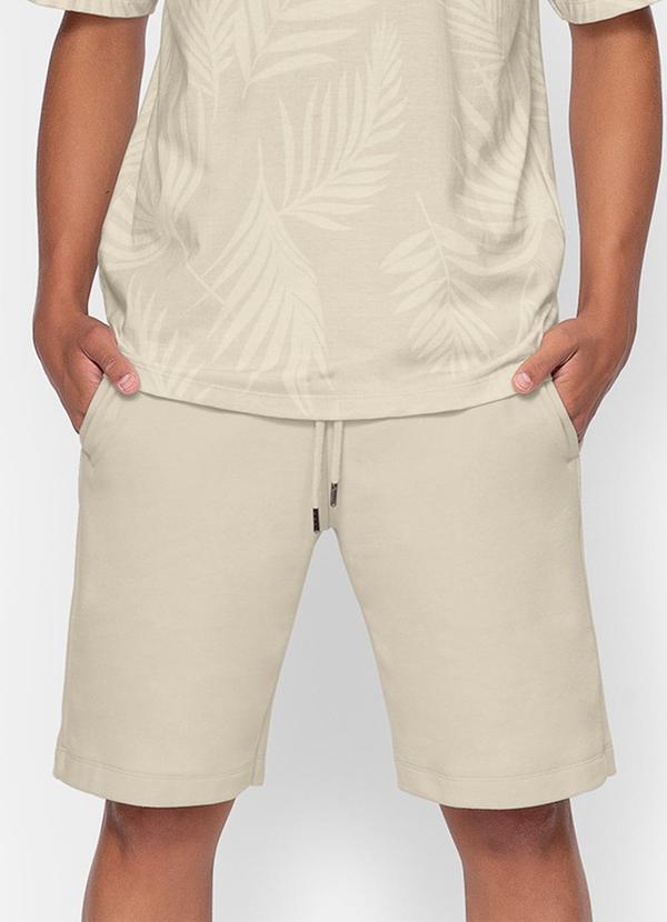 Minty - Bermuda Juvenil em Moletom Masculina Bege