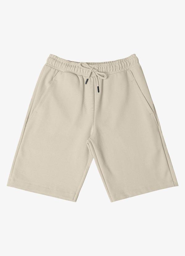 Minty - Bermuda Juvenil em Piquet Verona Masculina Bege