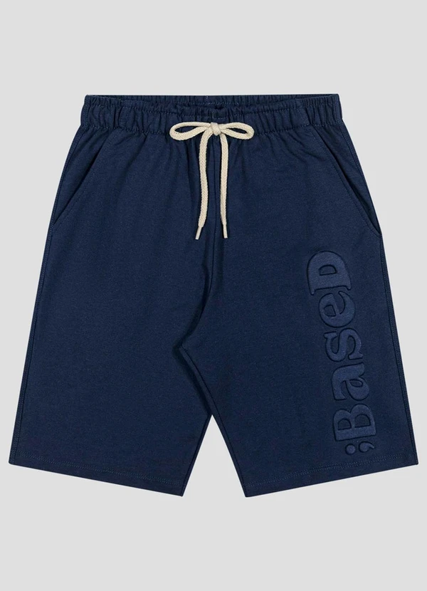 Based. - Bermuda Juvenil Moletinho com Bolsos Azul
