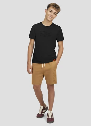 Based. - Bermuda Juvenil Moletinho com Bolsos Marrom - BASED.