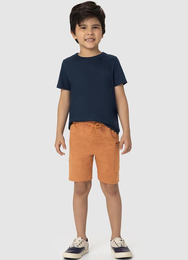 Malwee Kids - Bermuda Laranja Comfort Texturizada