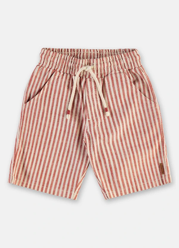 Up Baby - Bermuda Listrada Infantil Vermelho 3