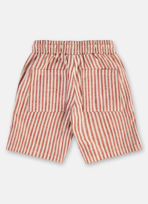 Up Baby - Bermuda Listrada Infantil Vermelho 4