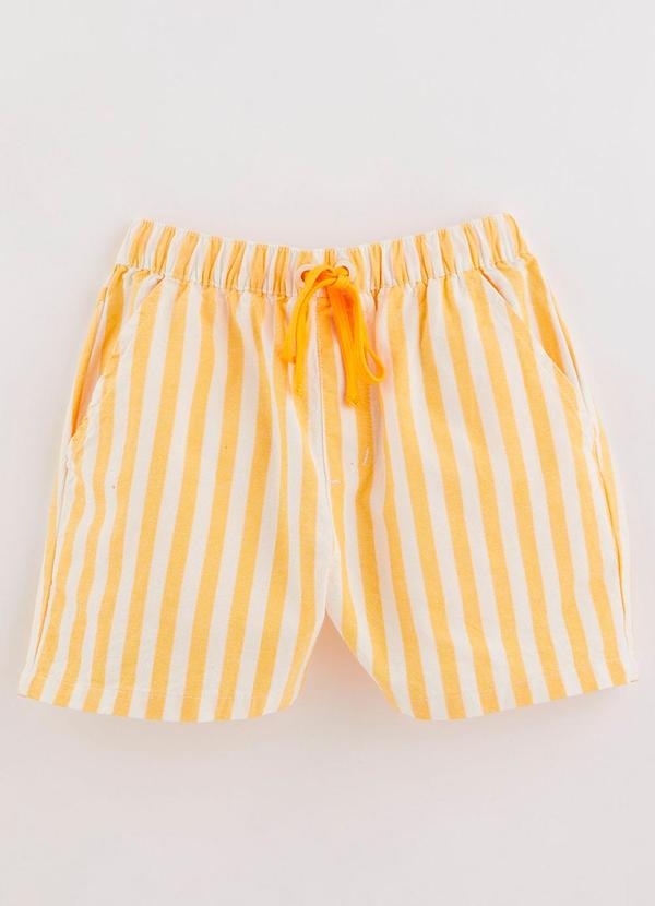 Bento - Bermuda Listrado Amarelo Caju