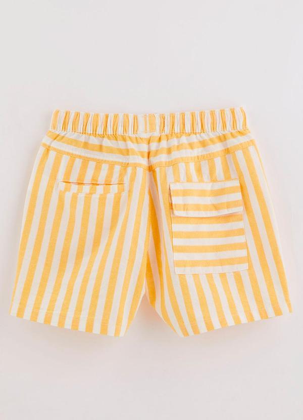 Bento - Bermuda Listrado Amarelo Caju 2