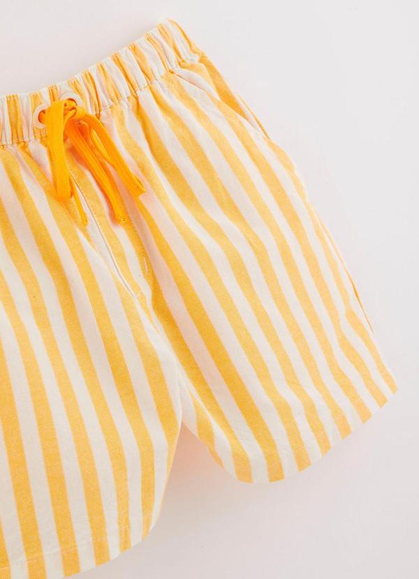 Bento - Bermuda Listrado Amarelo Caju 3