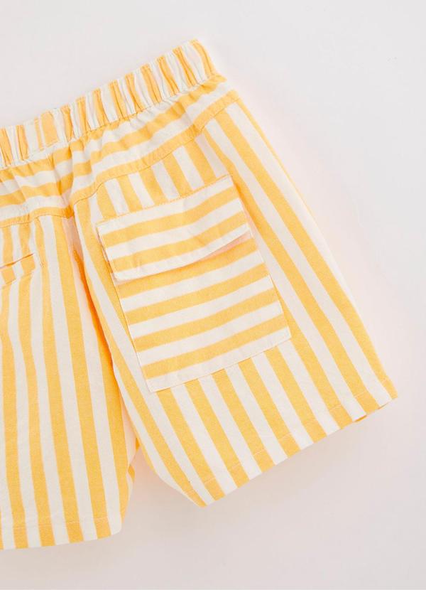 Bento - Bermuda Listrado Amarelo Caju 4